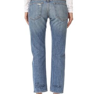 Rag & Bone X Boyfriend Crop Jean Embroidered